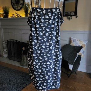 Shein Curve sz 3XL dress black/white floral print ( sz 18 )